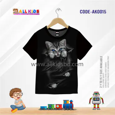 CAT BLACK KIDS 3D T-...