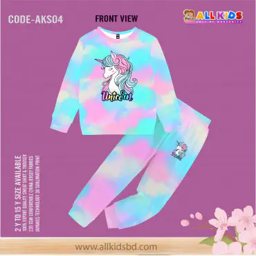 KIDS SWEAT SHIRT AND TROUSER SET UNICORN (3D SUBLIMATION PRINT)-AKS04