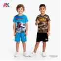 Spiderman & Army 3D Printed T-Shirt and Shorts 2 Sets Combo for Kids