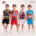 Hulk, Cars 95, Spiderman White & Roblox 3D T-Shirt and Shorts 4 Sets Combo for Kids