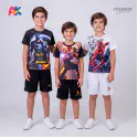 Batman, Iron Man & Spiderman White 3D Printed T-Shirt and Shorts 3 Sets Combo for Kids
