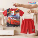 Football & Cars 95 3D Printed T-Shirt and Shorts 2 Sets Combo for Kids