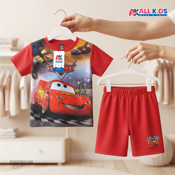 Super Kids 3D T-Shirt 2-Piece Combo – Cars 95 & Minecraft