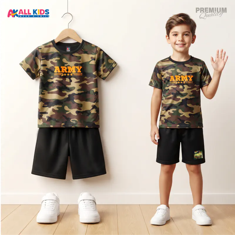 Favorite Army Kids 3D Printed T-Shirt and Shorts Set 
