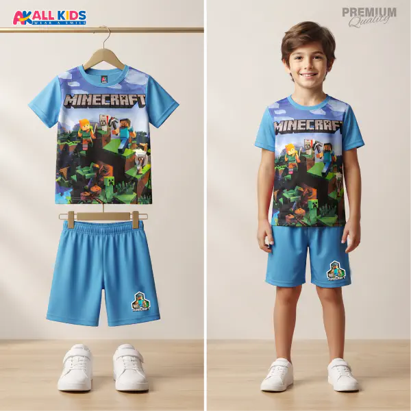 Favorite Minecraft Kids 3D Printed T-Shirt and Shorts Set 