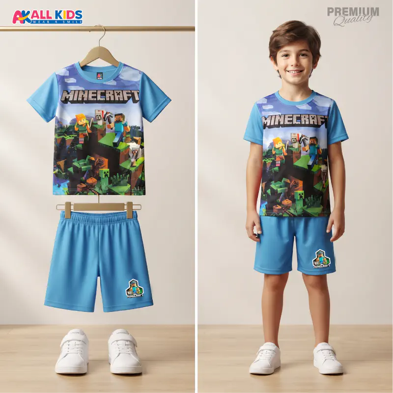 Favorite Minecraft Kids 3D Printed T-Shirt and Shorts Set 