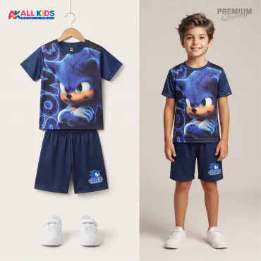 Favorite Sonic Kids 3D Printed T-Shirt and Shorts Set 