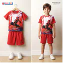 Favorite Spiderman Red Kids 3D Printed T-Shirt and Shorts Set 