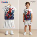 Favorite Spiderman White Kids 3D Printed T-Shirt and Shorts Set 
