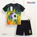 Football 3D Printed T-Shirt and Shorts Set for Kids