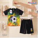 Army, Football, Spiderman Red & Minecraft 3D T-Shirt and Shorts 4 Sets Combo for Kids