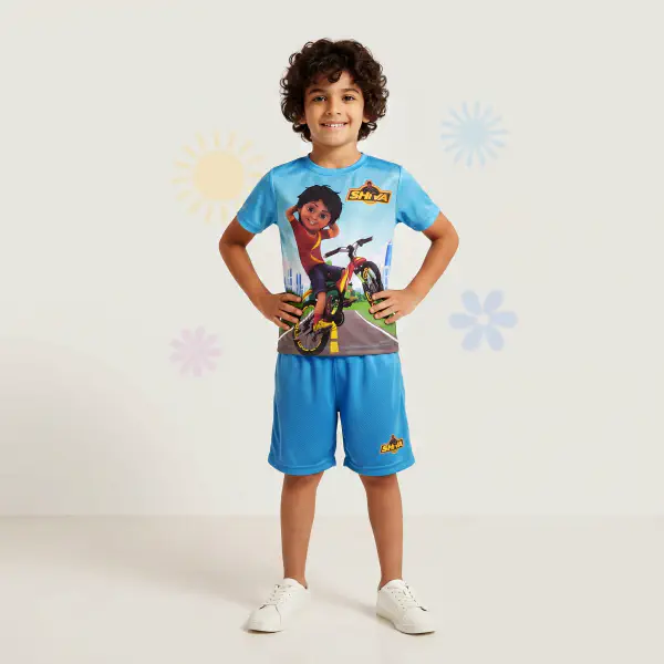 T-shirt & half pant set shiva design-AKSETC6.1
