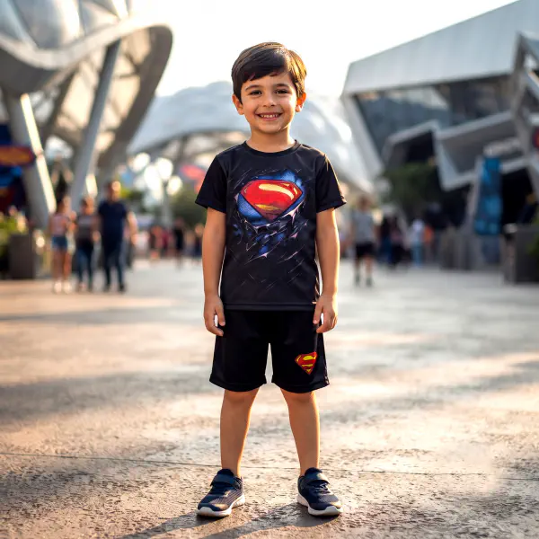  T-shirt & half pant set superman design-AKSETC5.2