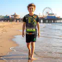 Hulk, Minecraft & Spiderman Blue 3D Printed T-Shirt and Shorts 3 Sets Combo for Kids