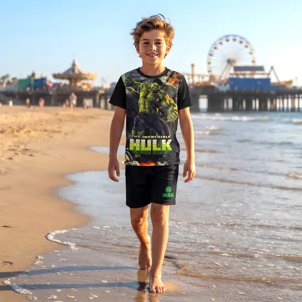 Unique Hulk Kids 3D Printed T-Shirt and Shorts Set