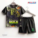 Hulk 3D Printed T-Shirt and Shorts Set for Kids