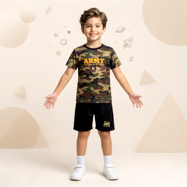 Favorite Army Kids 3D Printed T-Shirt and Shorts Set 