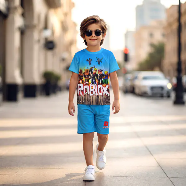 Favorite Roblox Kids 3D Printed T-Shirt and Shorts Set 