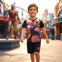 Iron Man 3D Printed T-Shirt and Shorts Set for Kids
