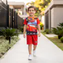 Football & Cars 95 3D Printed T-Shirt and Shorts 2 Sets Combo for Kids