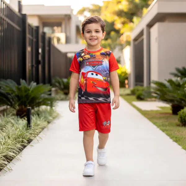 Super Cars 95 Kids 3D Printed T-Shirt & Shorts Set