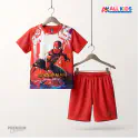 Spider-Man Red 3D Printed T-Shirt and Shorts Set for Kids