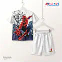 Spider-Man White 3D Printed T-Shirt and Shorts Set for Kids