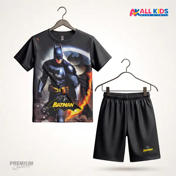 Super Batman Kids 3D Printed T-Shirt & Shorts Set