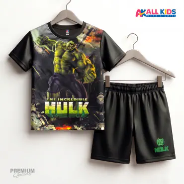 Super Hulk Kids 3D Printed T-Shirt & Shorts Set