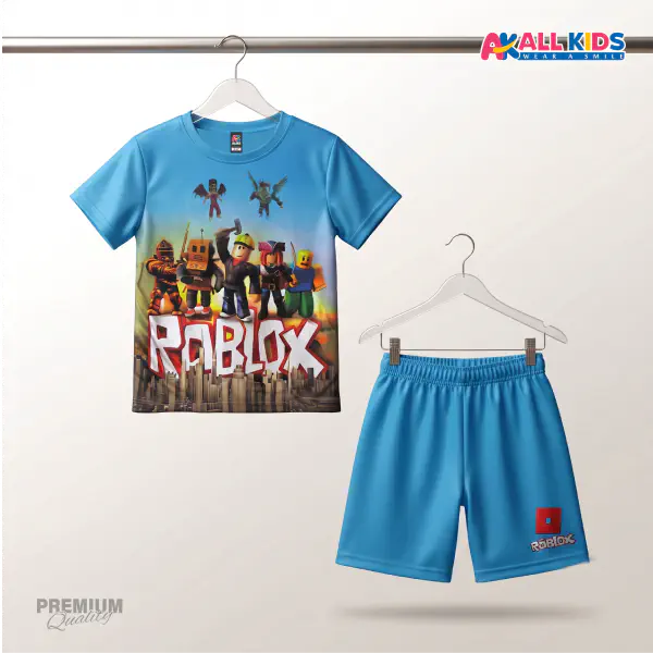 Super Roblox Kids 3D Printed T-Shirt & Shorts Set