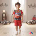 Unique Cars 95 & Minecraft Kids 3D Printed T-Shirt and Shorts Combo Set