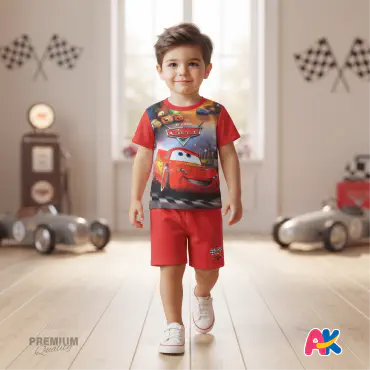 Unique Cars 95 Kids 3D Printed T-Shirt and Shorts Set