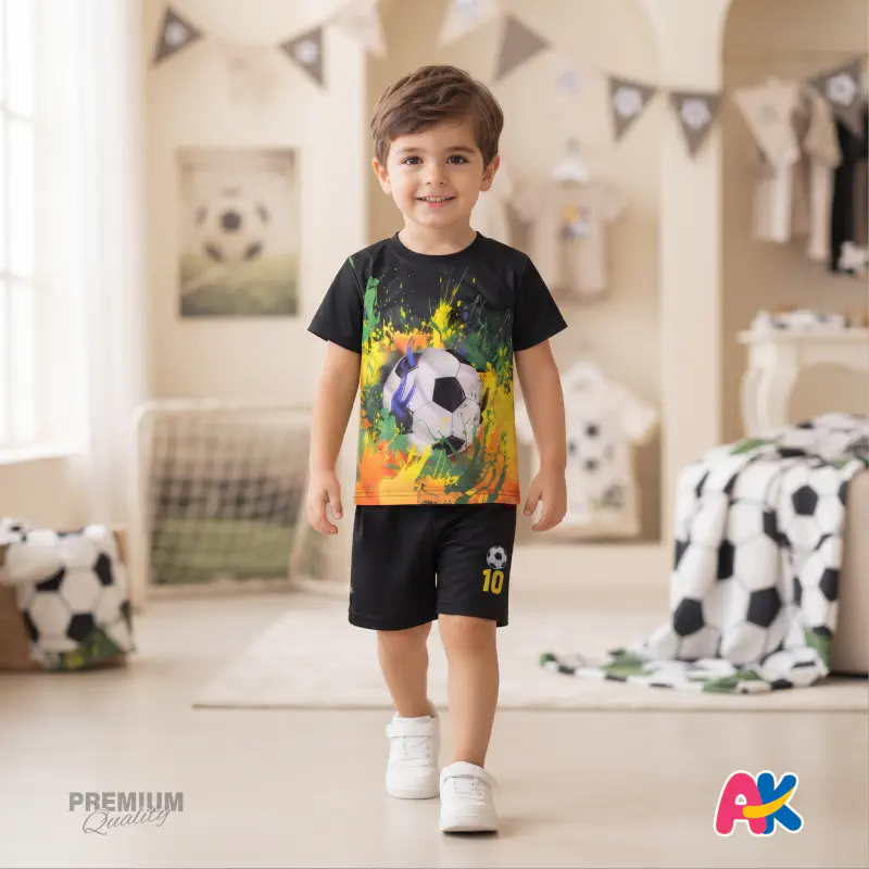 Unique Football Kids 3D Printed T-Shirt and Shorts Set 