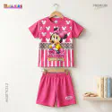  T-shirt & half pant set minnie pink design-AKSETC11.2