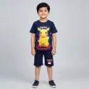  T-shirt & half pant set pokemon navy design-AKSETC8.2