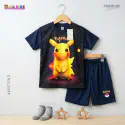  T-shirt & half pant set pokemon navy design-AKSETC8.2