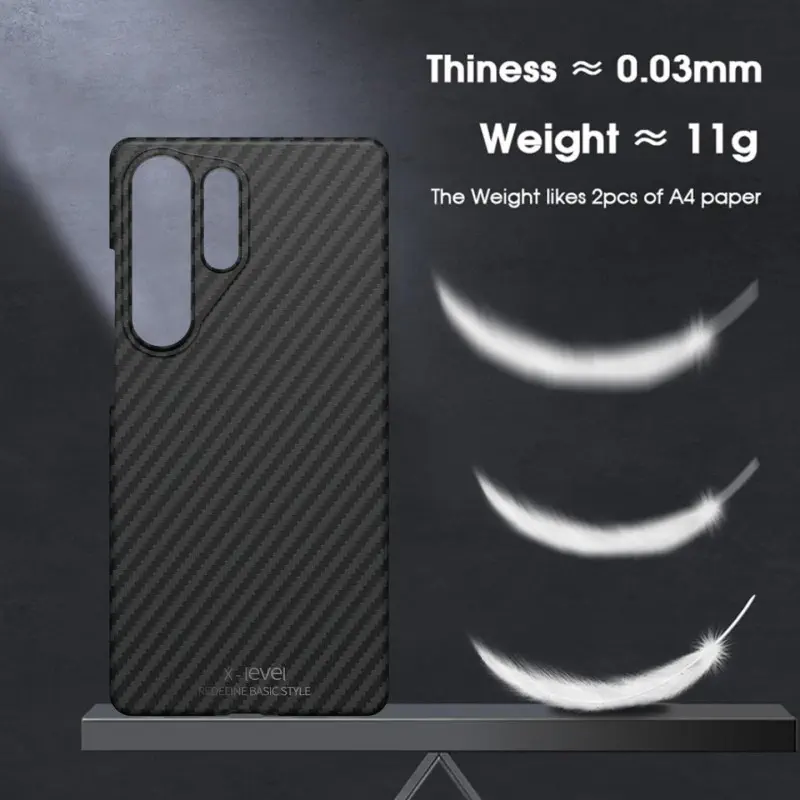 X-Level Brand Ultra Thin Super Slim Carbon Fiber Case For Samsung Galaxy