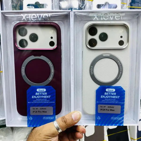 Official X-Level Leather Magnetic Ring Stand Case For iPhone