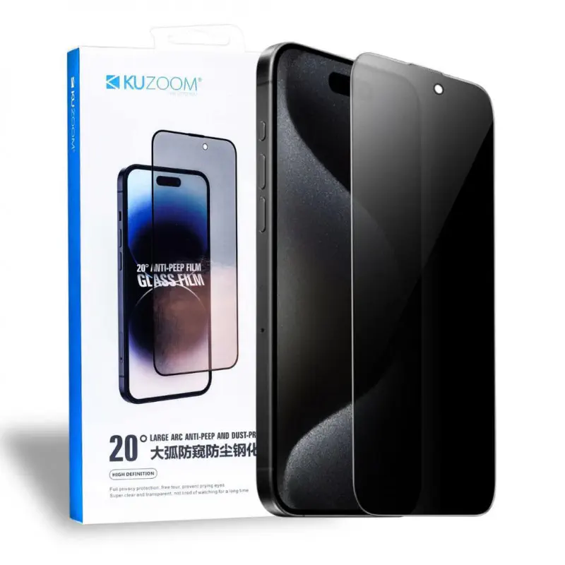KUZOOM Privacy Tempered Glass Protector for - iPhone
