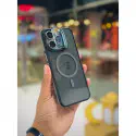 Case Pro Magsafe Magnetic Camera Glass Protector Stand Case for iPhone