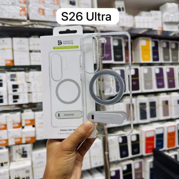 Clear Magnet anti-yellow Case with Stand for Samsung S25 Ultra | S26 Ultra