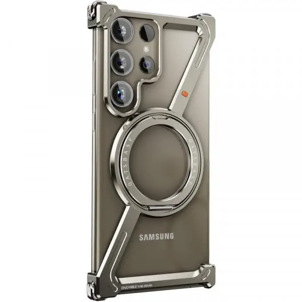 Metal Z Shape Frameless Design Bumper 360° Rotation Kickstand Aluminum Case For Samsung Galaxy