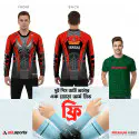 Ride & Pride Combo- Yamaha Fazer Red Bike T-Shirt + Bangladesh T-Shirt (One Pair ARM Sleeves Free) ASD12