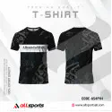 'Alhamdulillah' Black Half Sleeve Four Part Sublimation Print For T-Shirt -Code: AS120