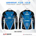 Yamaha Fz-S Version 2 Blue Bike Full Sleeve Four Part Sublimation Print For Premium Bike T-Shirt - AS04
