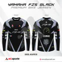 Yamaha Fz-S Version 2 Black Bike Full Sleeve Four Part Sublimation Print For Premium Bike T-Shirt - AS03