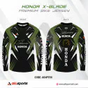 Honda X-Blade Green Bike Full Sleeve Four Part Sublimation Print For Premium Bike T-Shirt - AS05