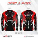 Honda X-Blade Red Bike Full Sleeve Four Part Sublimation Print For Premium Bike T-Shirt - AS06