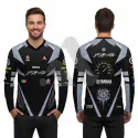 Yamaha Fz-S Version 2 Black Bike Full Sleeve Four Part Sublimation Print For Premium Bike T-Shirt - AS03