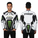 Thor Pro Circuit White Bike Full Sleeve Four Part Sublimation Print For Premium Bike T-Shirt - AS10